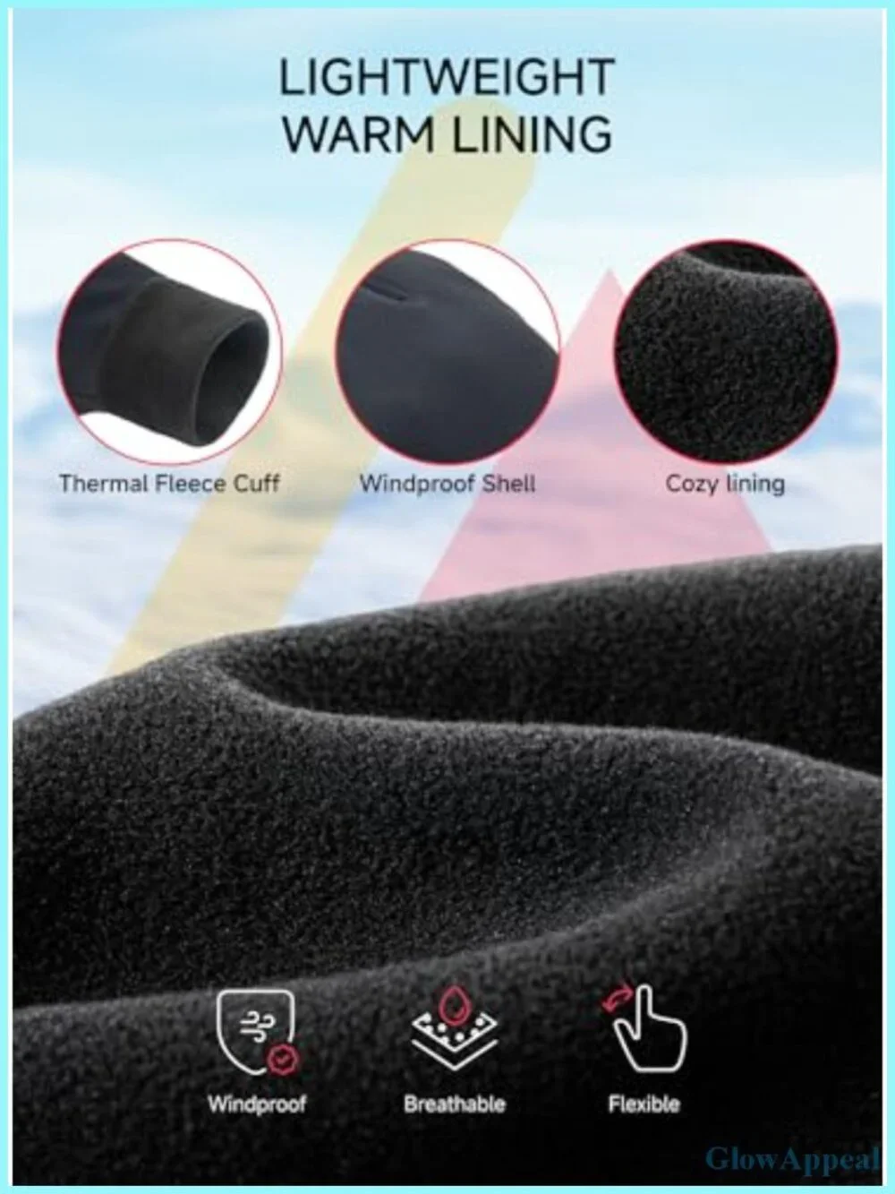 Touchscreen Winter Gloves Men Women Thermal Fleece Lined Water Resistant